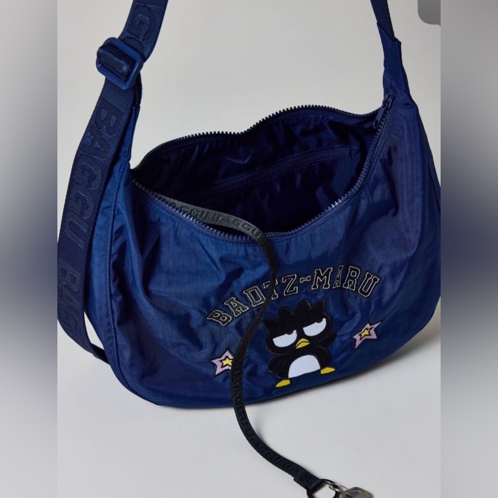 SOLD NWT BAGGU Medium Crescent Navy Bag x Sanrio x Badtz-Maru UO Exclusive